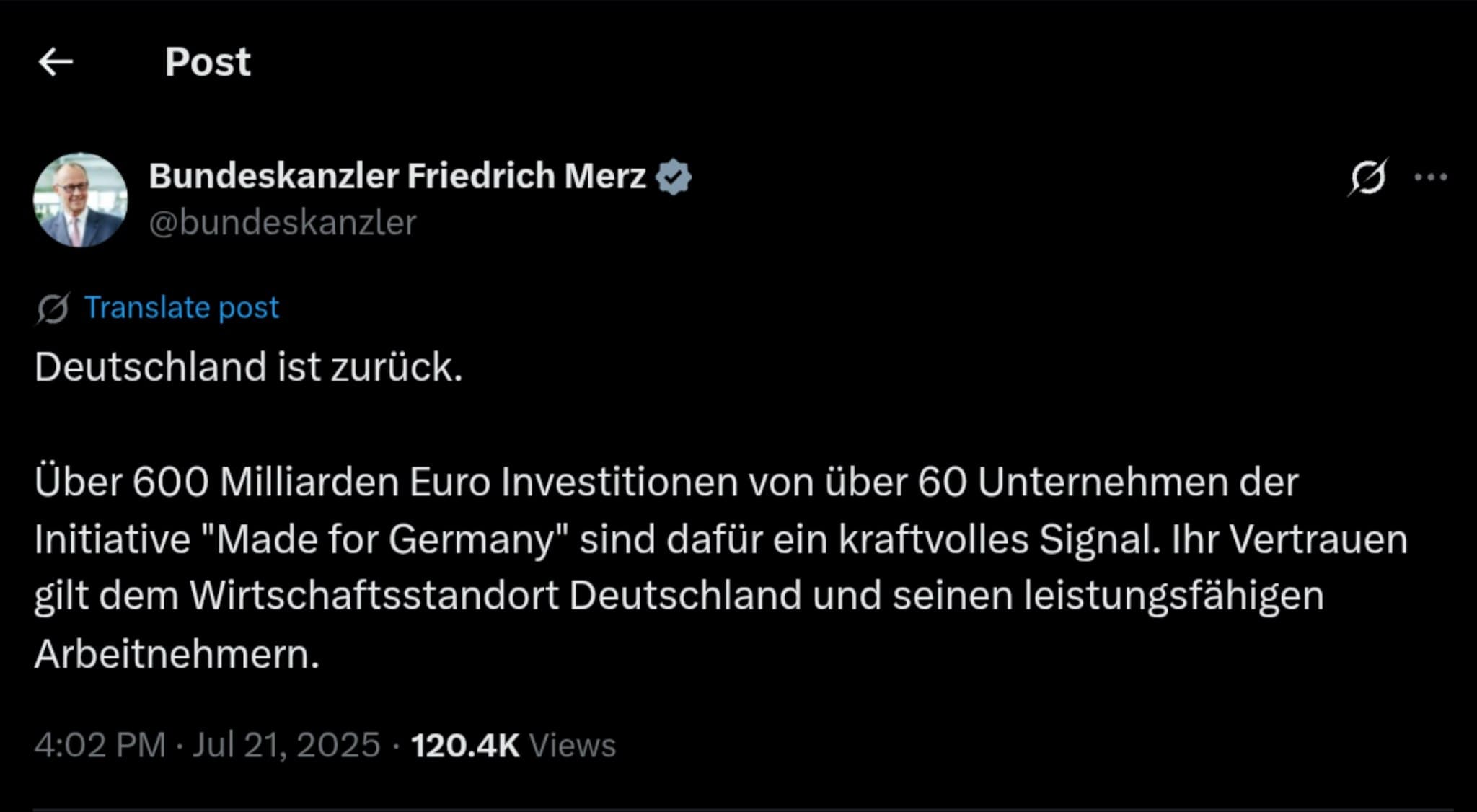 Germany Attracts €600 Billion Investment from 60+ Firms in Economic Revival Push