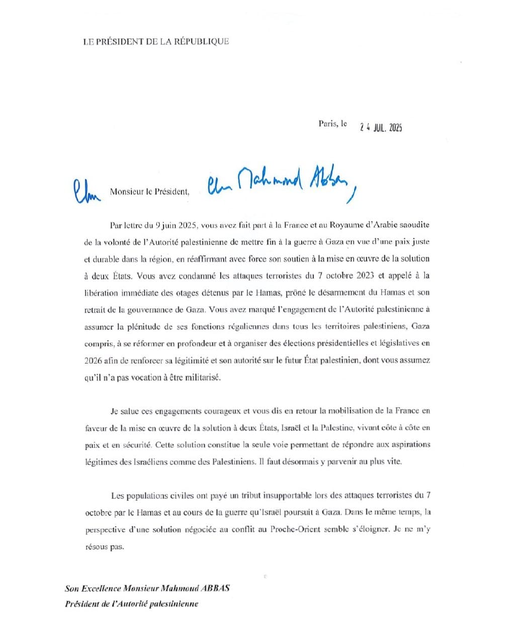 France to Officially Recognize State of Palestine in September at UN Assembly