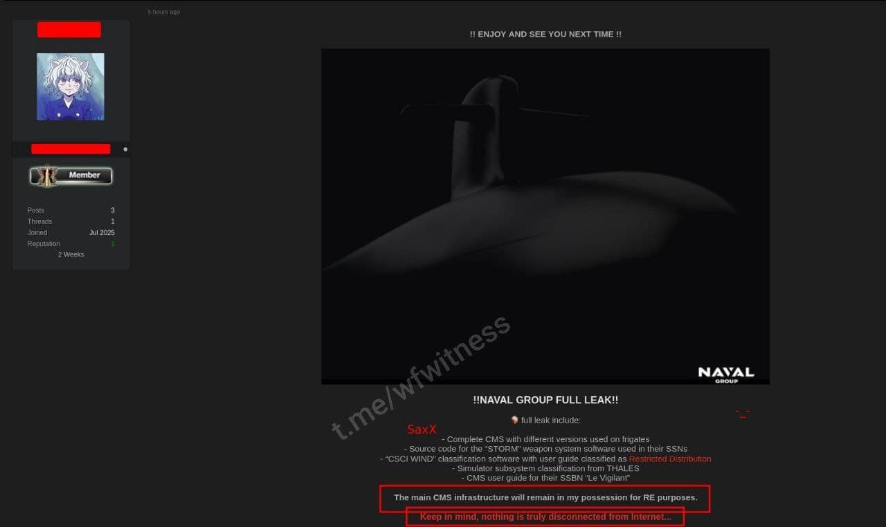 Massive Hack Exposes 13GB of Sensitive French Naval Data, Raising Security Alarms