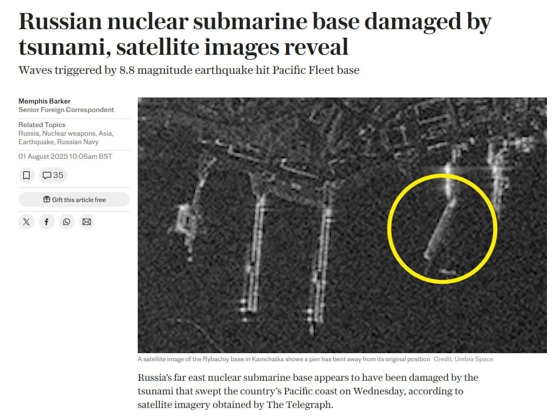 Tsunami Hits Russia's Rybachiy Nuclear Submarine Base, Pier Severely Damaged