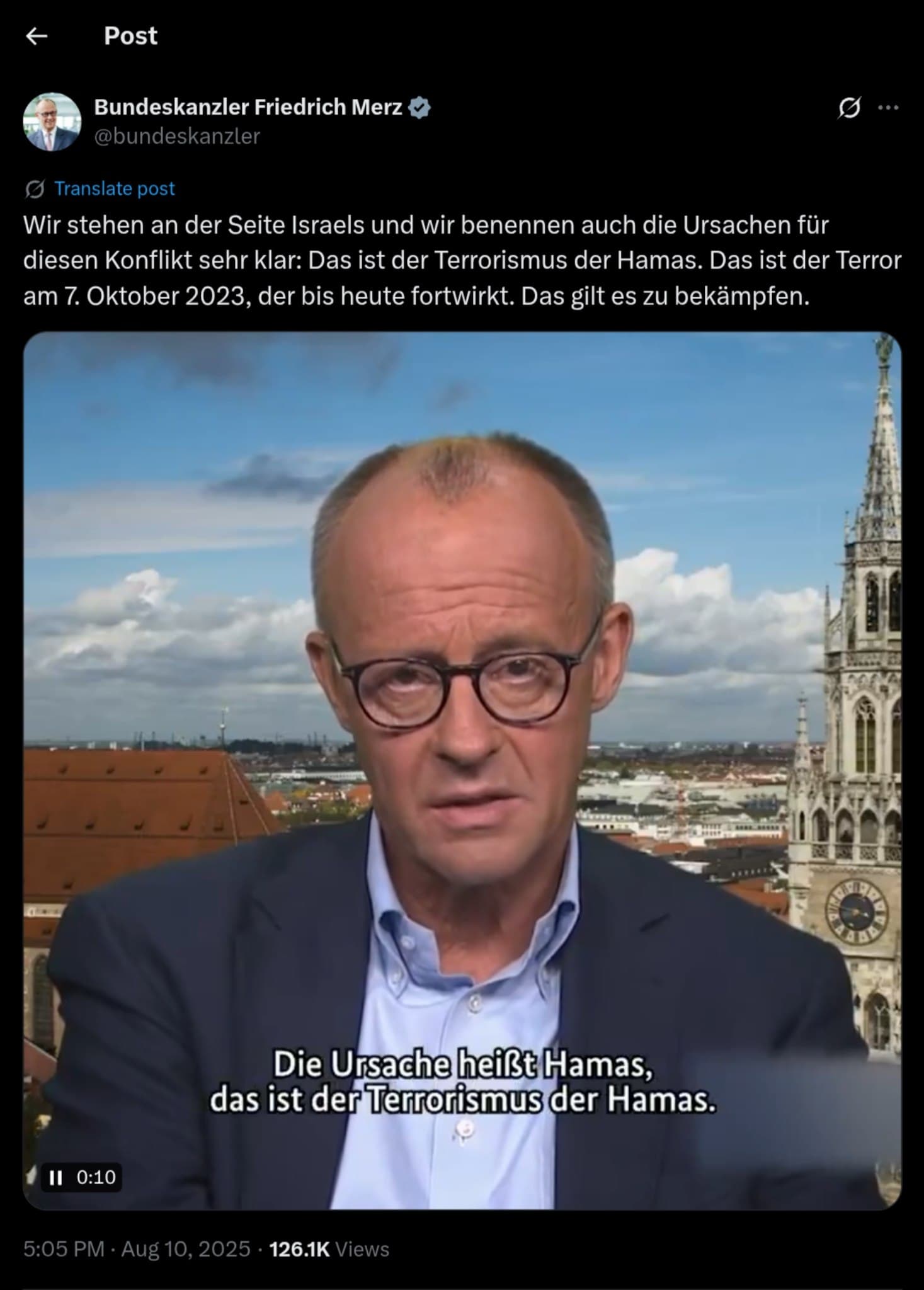 Chancellor Merz Condemns Hamas Terrorism, Reaffirms Germany's Support for Israel