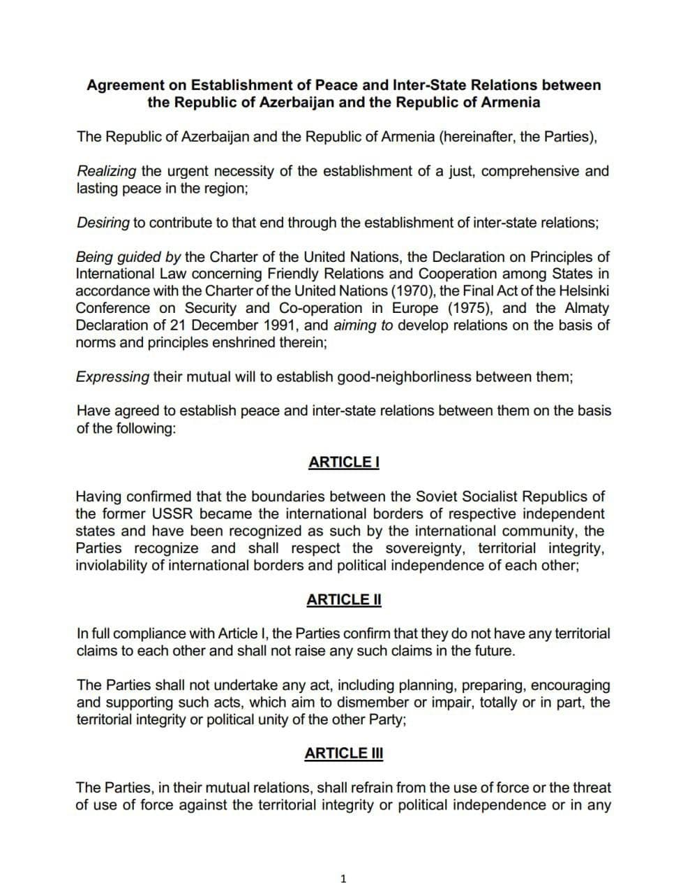 Azerbaijan and Armenia Forge Historic Peace Agreement, Paving Path for Lasting Stability