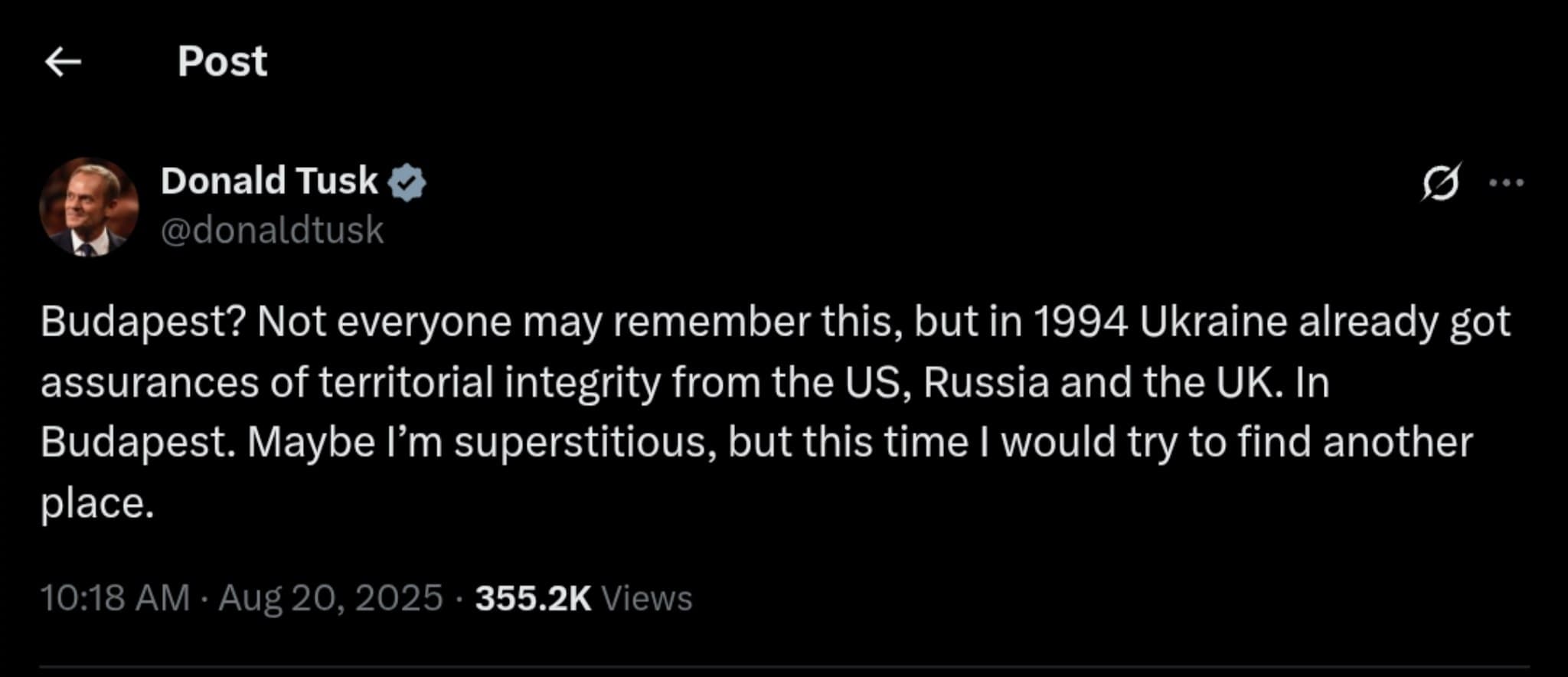 Exclusive: Tusk Warns Against Budapest for Zelensky-Putin Talks