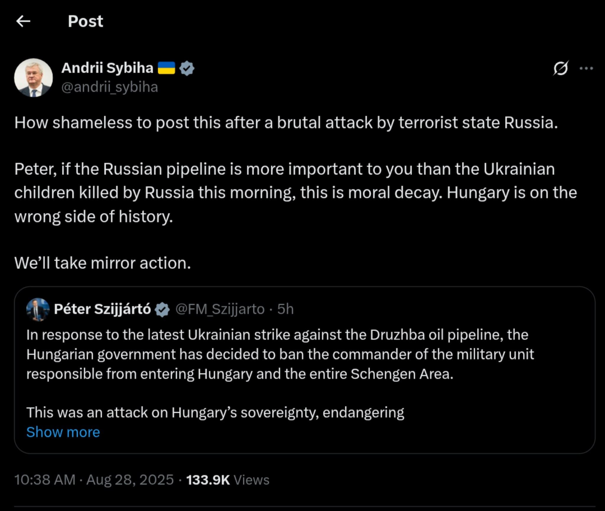 Hungary Bans Ukrainian Commander Over Pipeline Strikes, Sparks Tensions