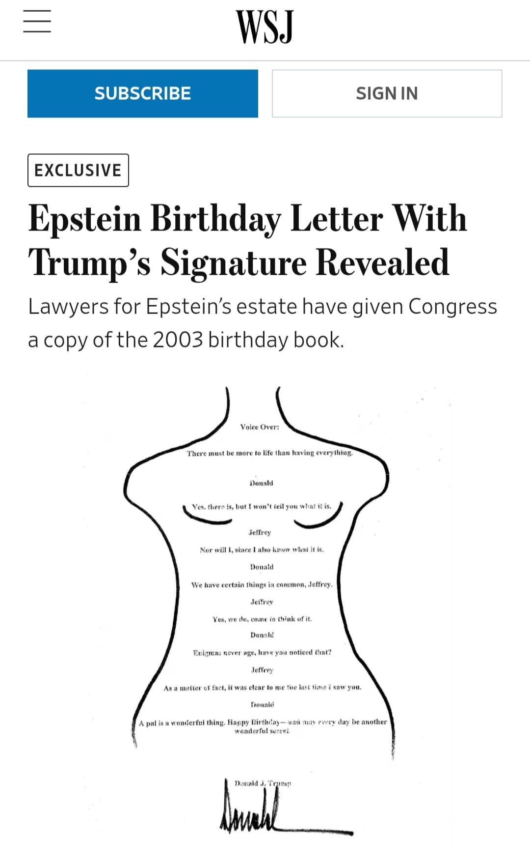 Congress Uncovers Trump's Signature in Epstein's Infamous Birthday Book