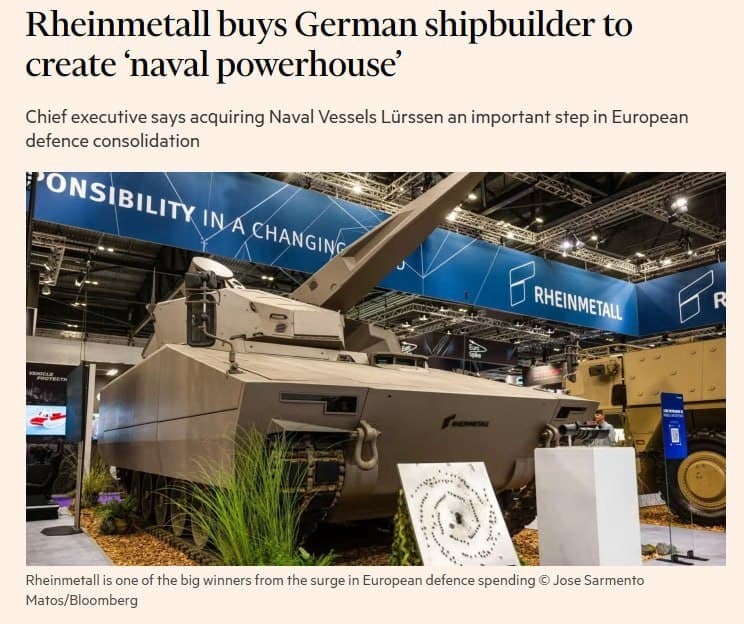 Rheinmetall acquires Naval Vessels Lürssen to enhance naval defense