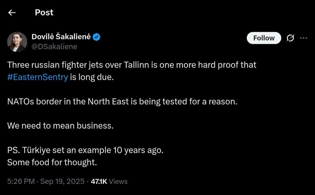 Three Russian fighter jets over Tallinn highlight need for Eastern Sentry