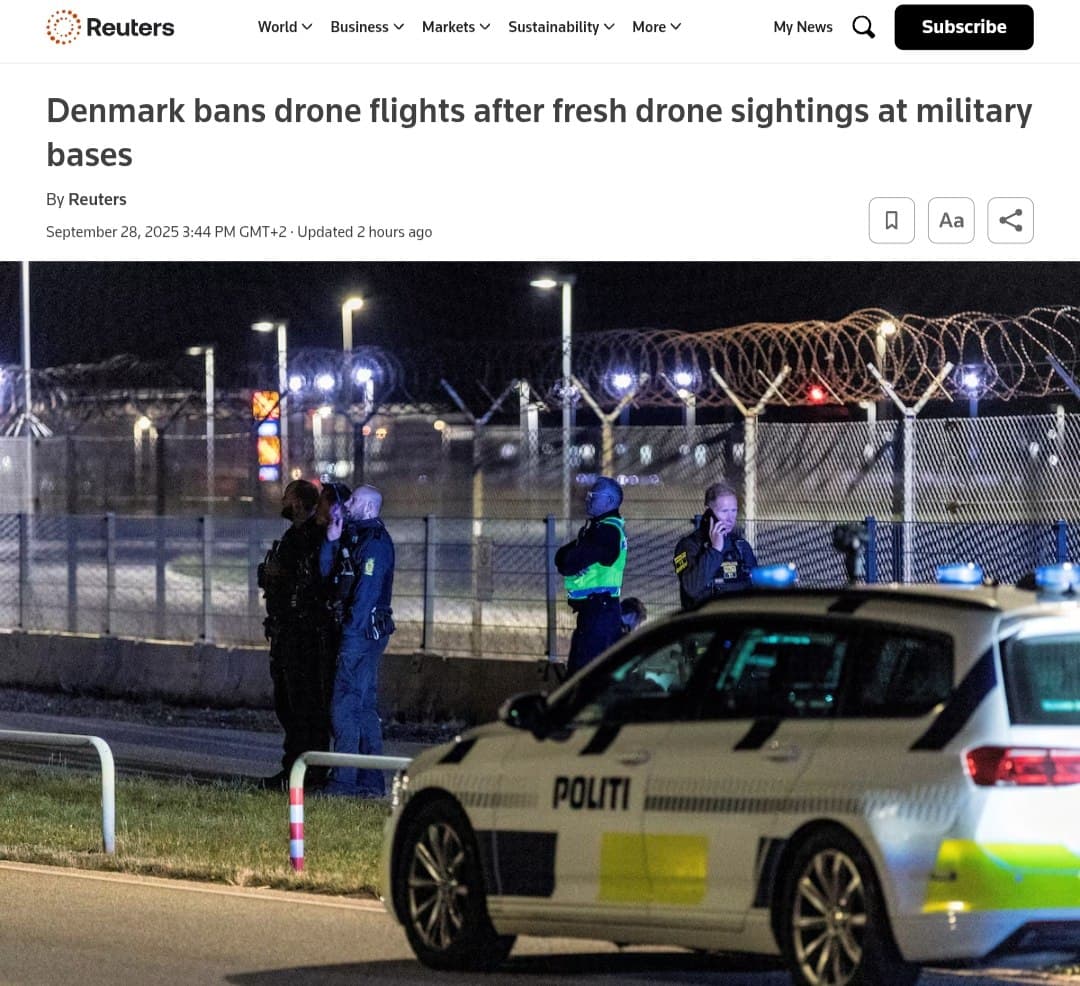 Denmark bans civil drone flights after military facility sightings