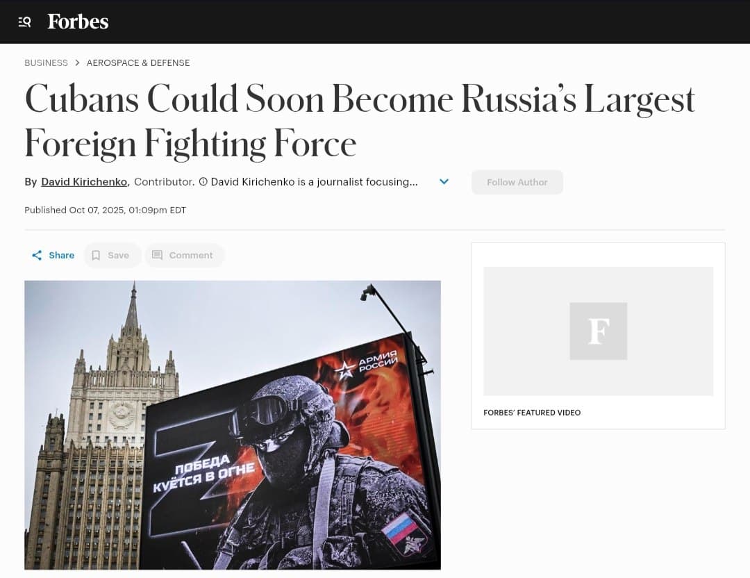 Cubans Could Become Russia's Largest Foreign Fighting Force with 25,000 Troops