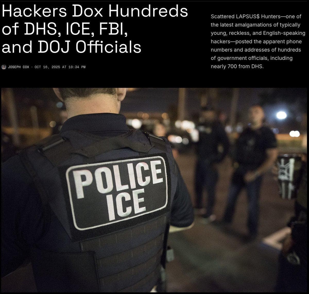 Hackers leak personal data of hundreds of U.S. officials on Telegram