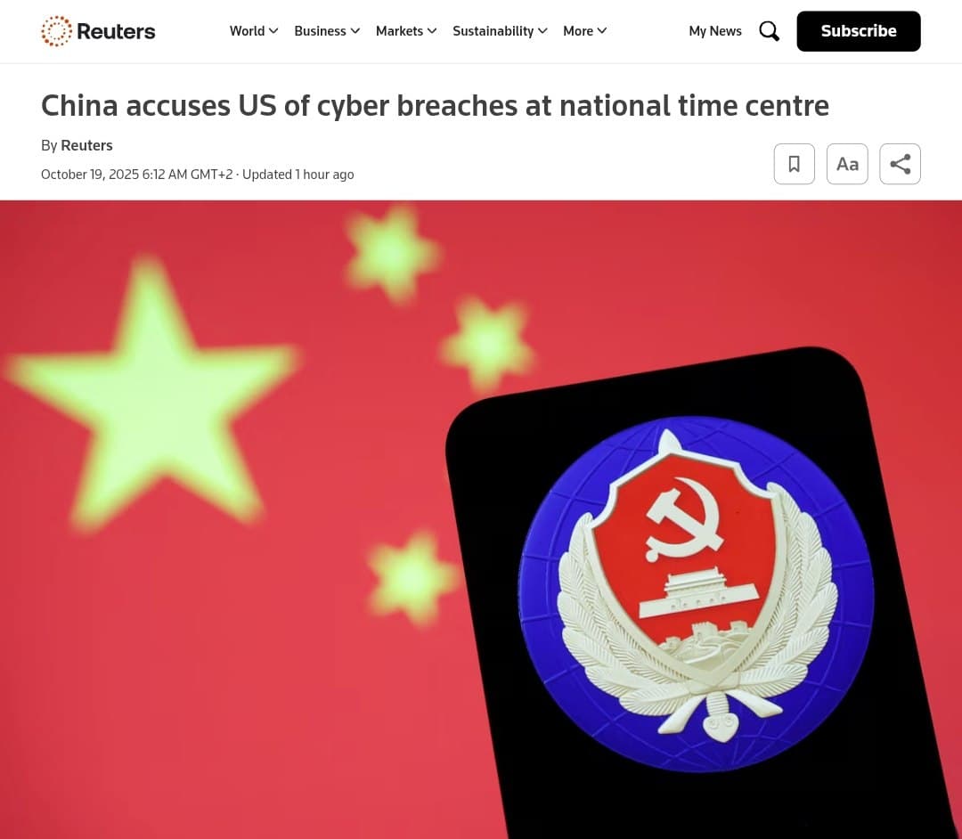 China accuses U.S. of stealing secrets and infiltrating national time centre