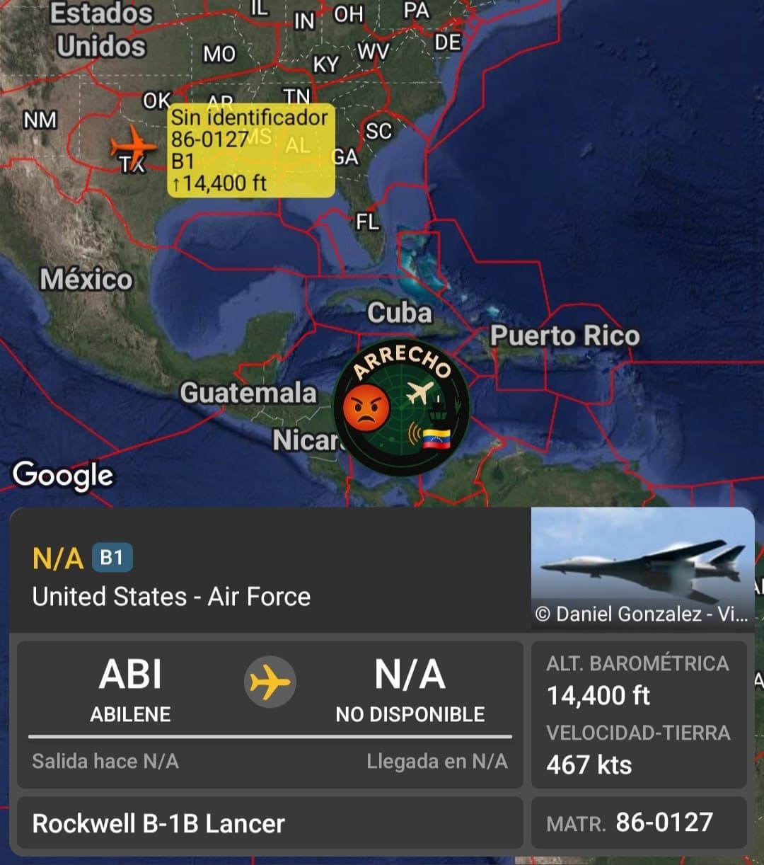B1-B Lancer bomber departs Dyess AFB; KC135R Stratotanker follows from MacDill AFB
