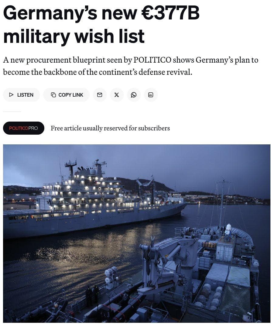 Germany unveils €377B plan to modernize Bundeswehr with 320 projects