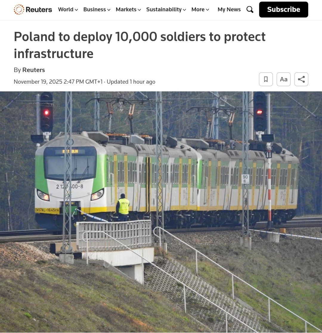 Poland to deploy 10,000 soldiers to protect critical infrastructure