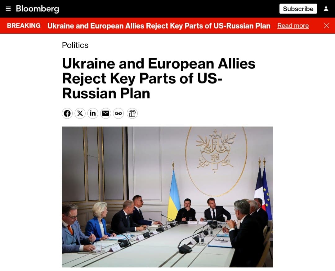 Ukraine and European Allies Reject Key Parts of US-Russian Plan