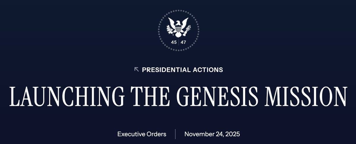 Trump Signs Executive Order Launching 'Genesis Mission' AI Initiative