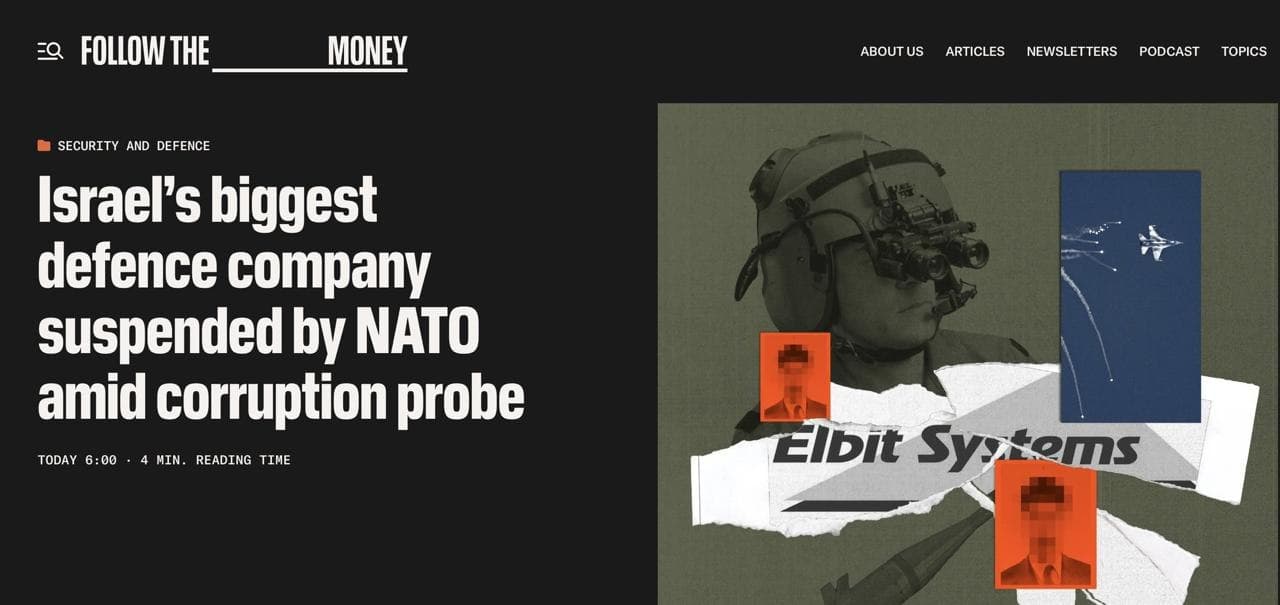 NATO Suspends Elbit Systems from New Contracts Due to Bribery Probe