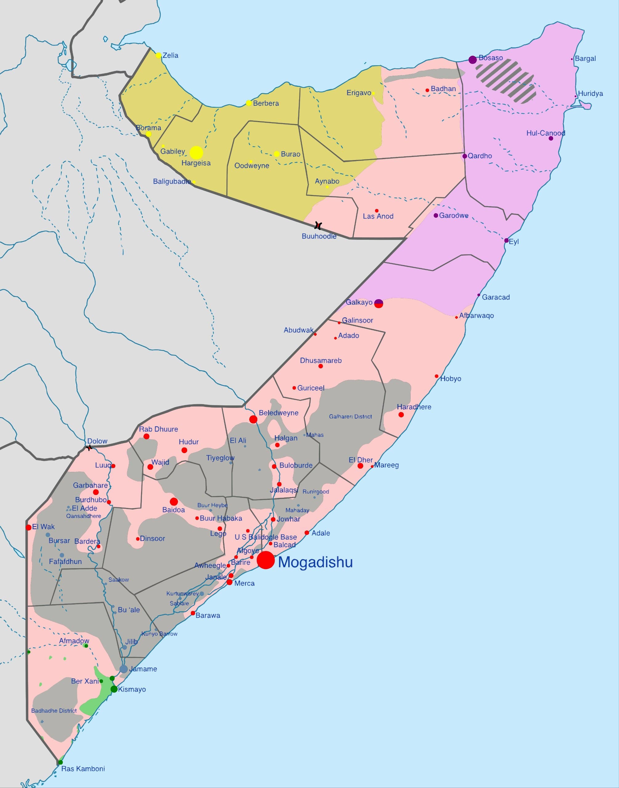 Current civil war in Somalia involves multiple factions and insurgencies