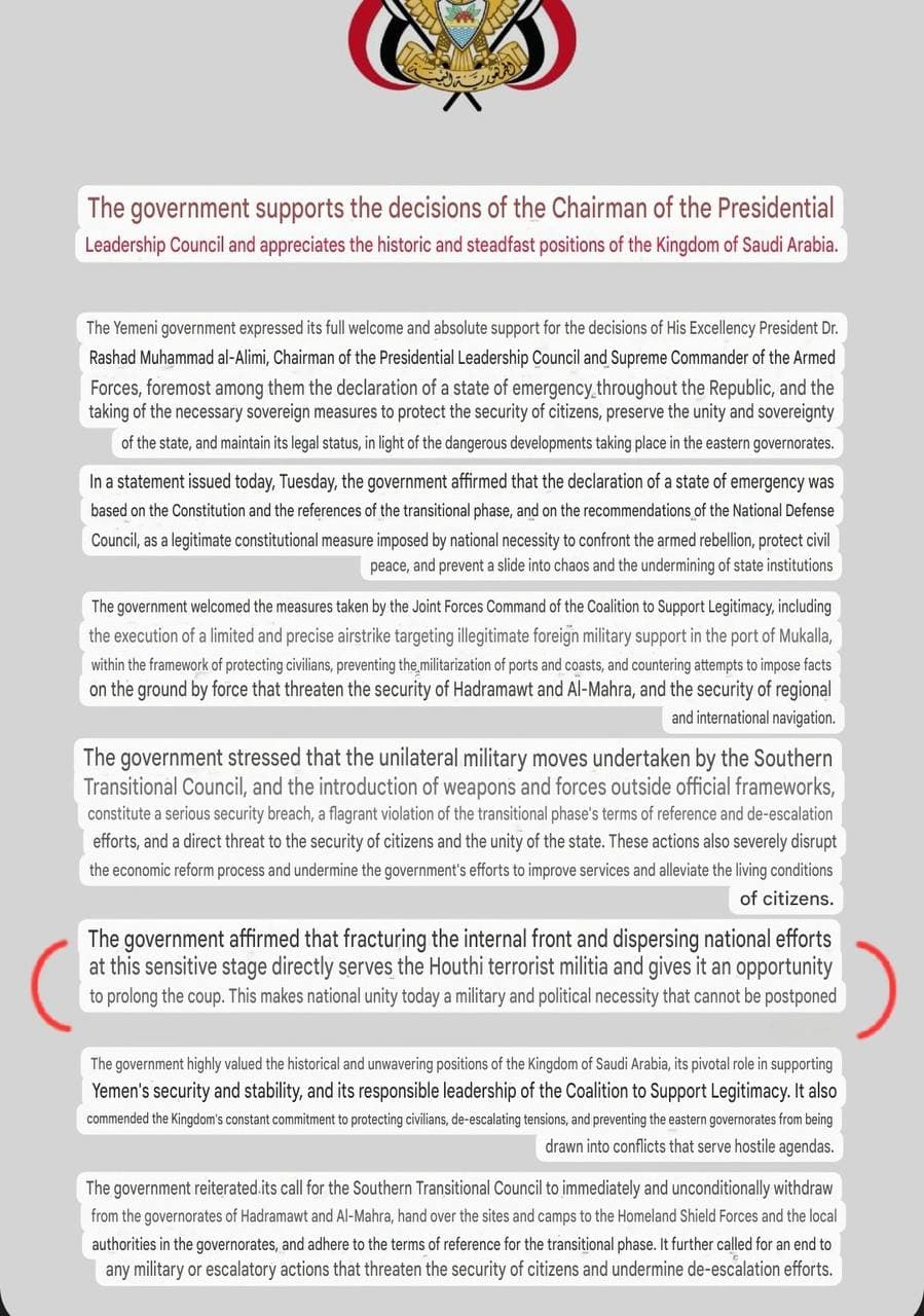 Saudi-aligned authorities in Aden call for unity despite clashes with UAE-backed groups