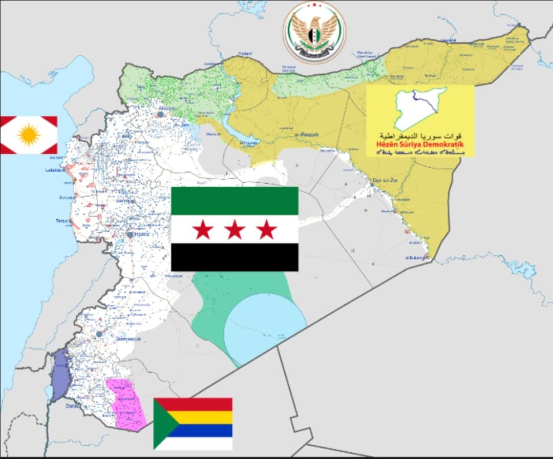 Main belligerents in Syria include Syrian Arab Republic and SDF