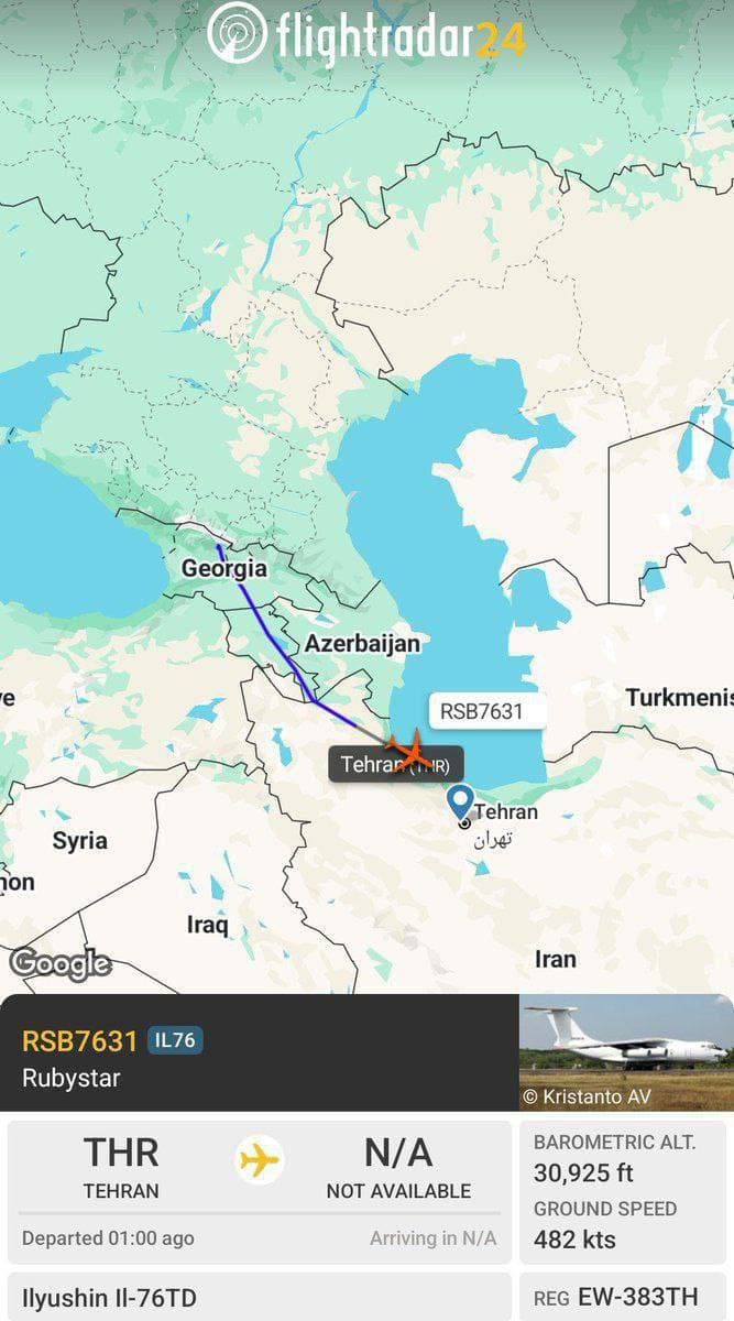 Fifth Russian Il-76 military cargo plane arrives in Iran in 48 hours