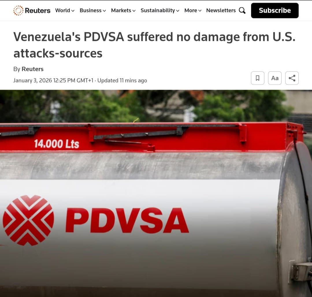 Venezuela's PDVSA reports normal oil operations after U.S. strikes
