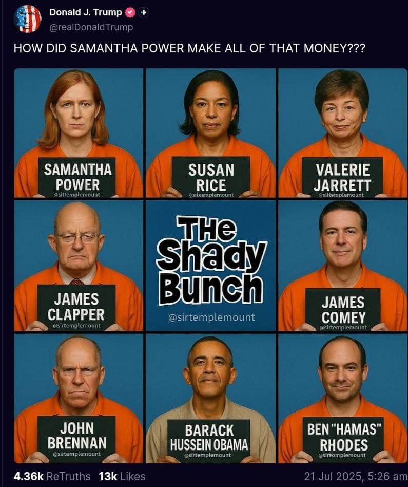 Trump envisions jailing Democrats, shares AI video of Obama’s arrest