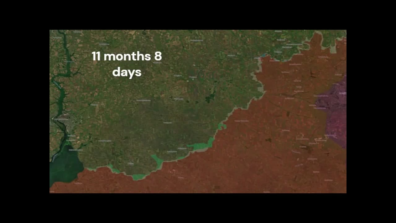 [Video] Map shows Russian gains in Ukraine from January to November 2025