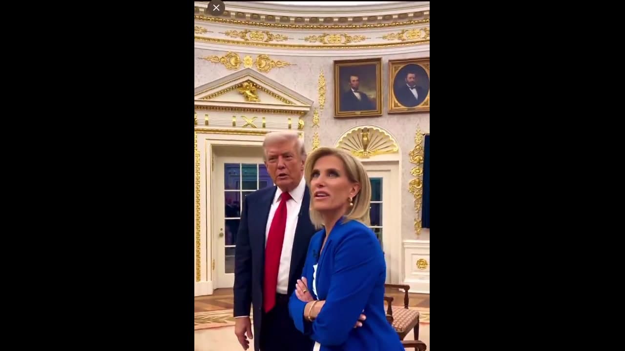 [Video] Trump shows Laura Ingraham new White House with gold finishes