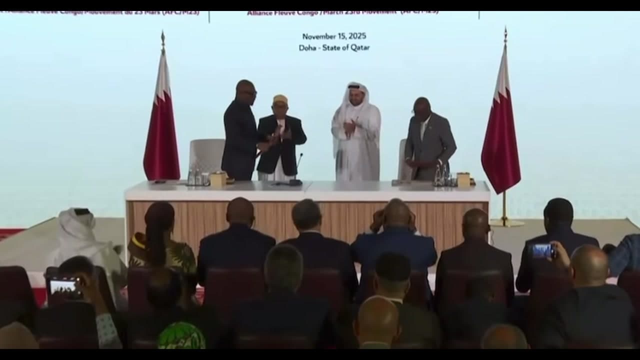 [Video] Democratic Republic of Congo and M23 rebel group sign peace deal in Qatar