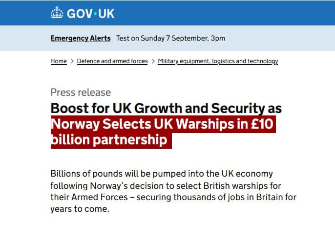 Featured image for: UK and Norway Forge Historic $10 Billion Deal for 13 Warships UK and Norway Forge Historic $10 Billion Deal for 13 Warships