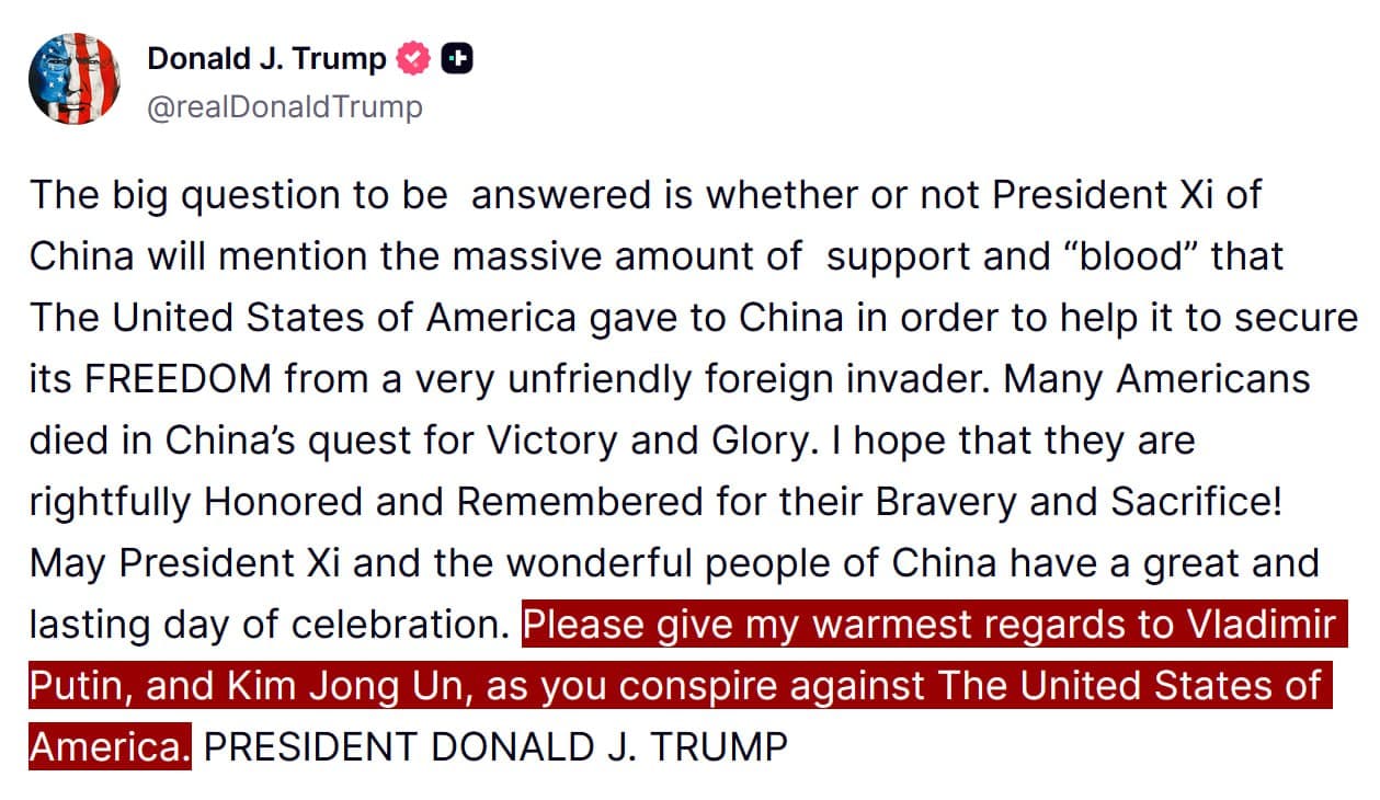 Featured image for: Trump Urges Xi to Convey Regards to Putin and Kim Amid Tensions Trump Urges Xi to Convey Regards to Putin and Kim Amid Tensions