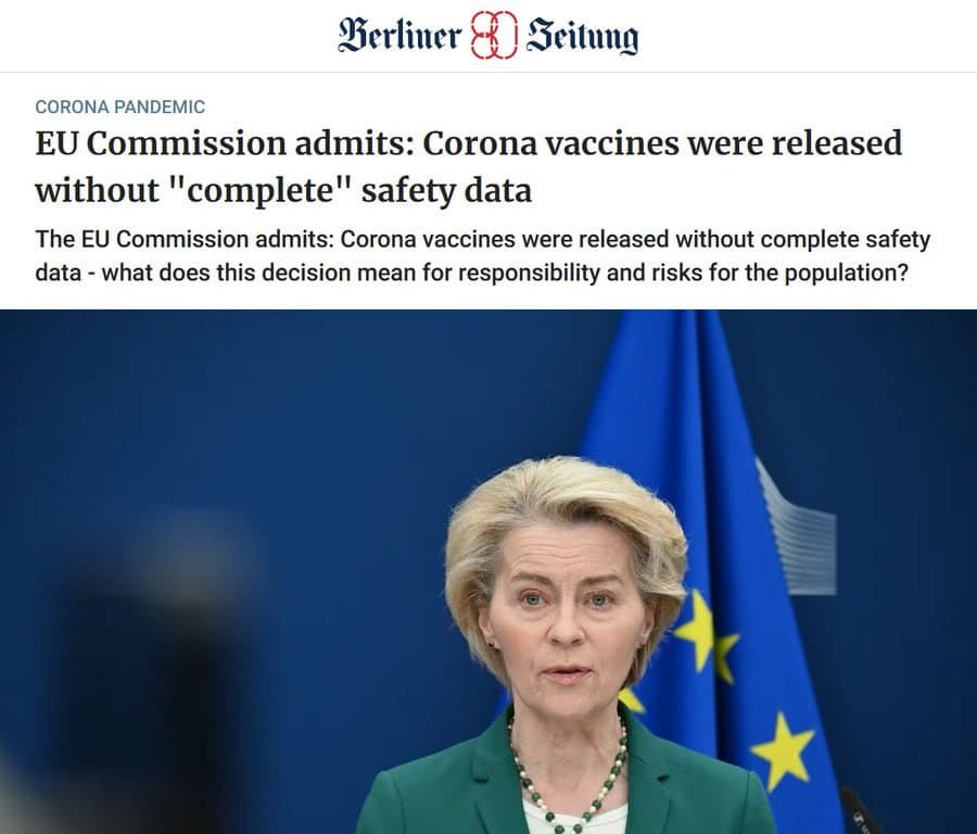 Featured image for: EU Commission admits COVID mRNA injections released without complete safety data EU Commission admits COVID mRNA injections released without complete safety data