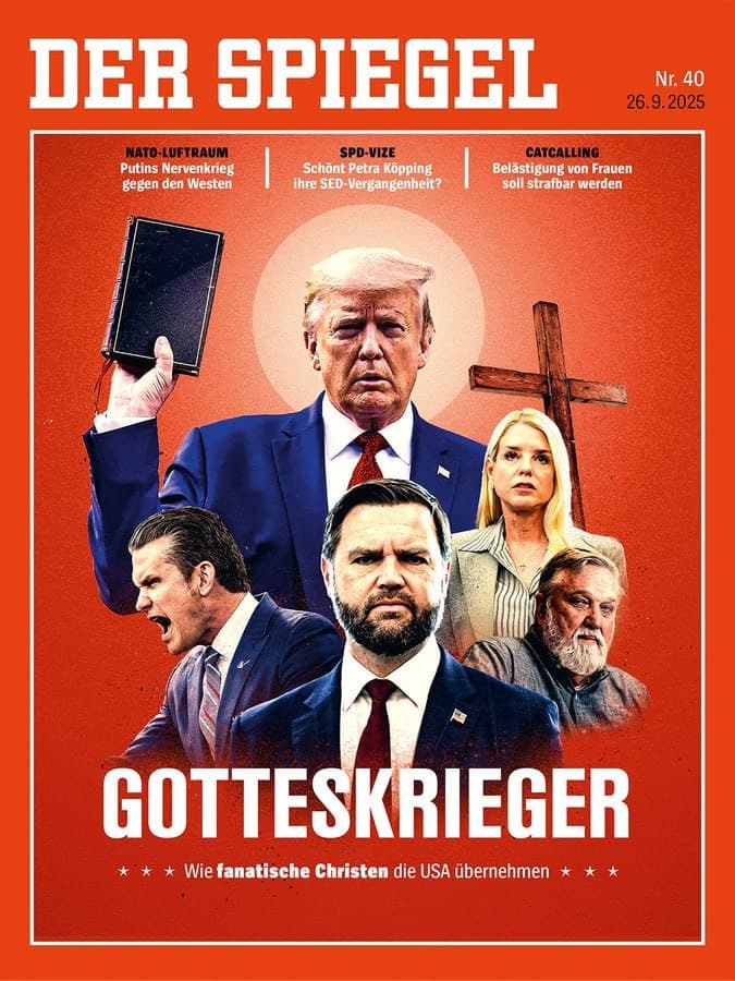 Featured image for: Germany's Spiegel claims Trump surrounds himself with radical Christians Germany's Spiegel claims Trump surrounds himself with radical Christians
