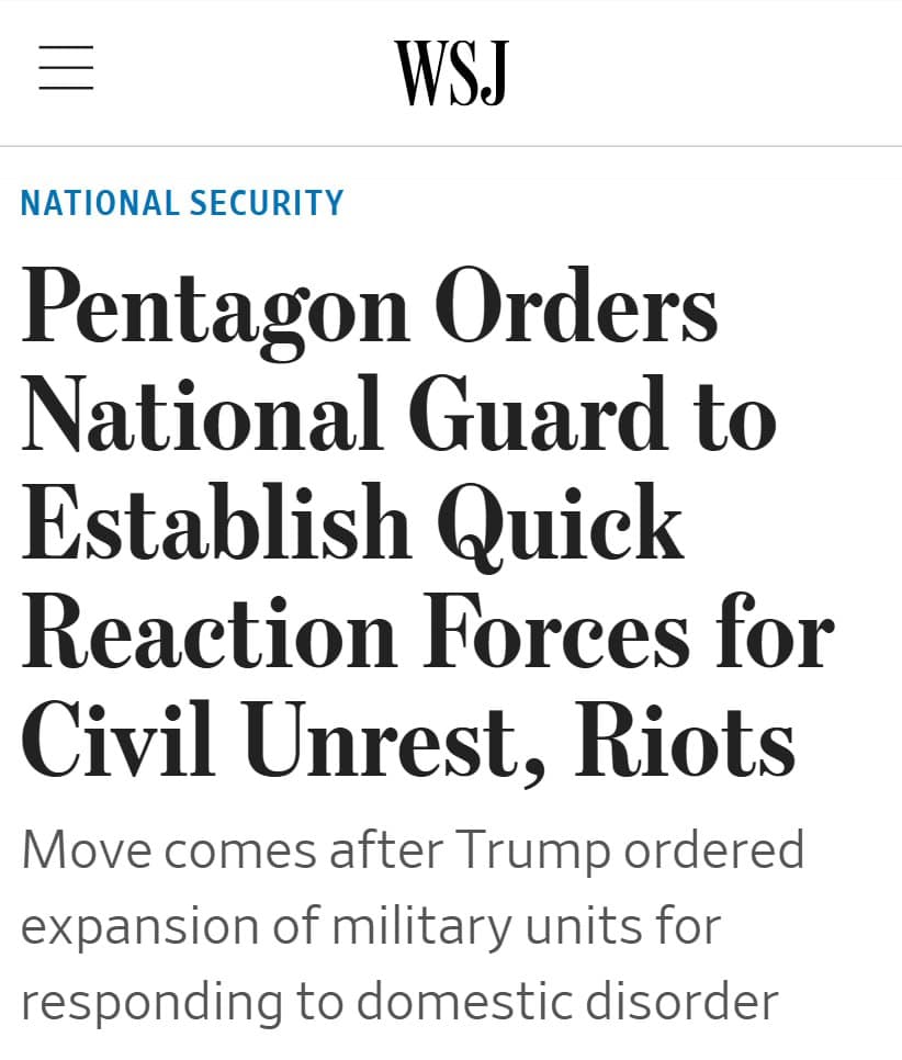 Featured image for: Pentagon orders National Guard to create quick reaction forces by January Pentagon orders National Guard to create quick reaction forces by January