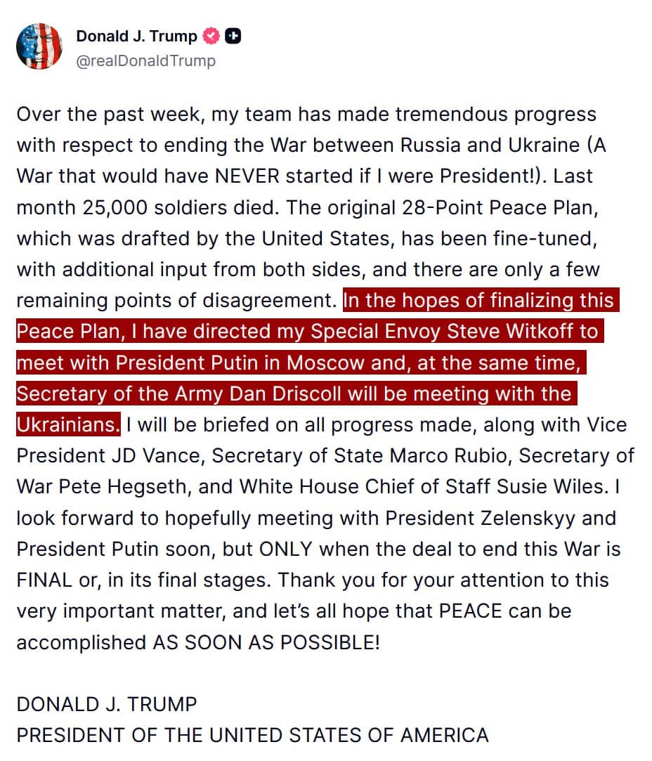 Featured image for: Trump directs Steve Witkoff to meet with Putin, Driscoll with Zelensky Trump directs Steve Witkoff to meet with Putin, Driscoll with Zelensky