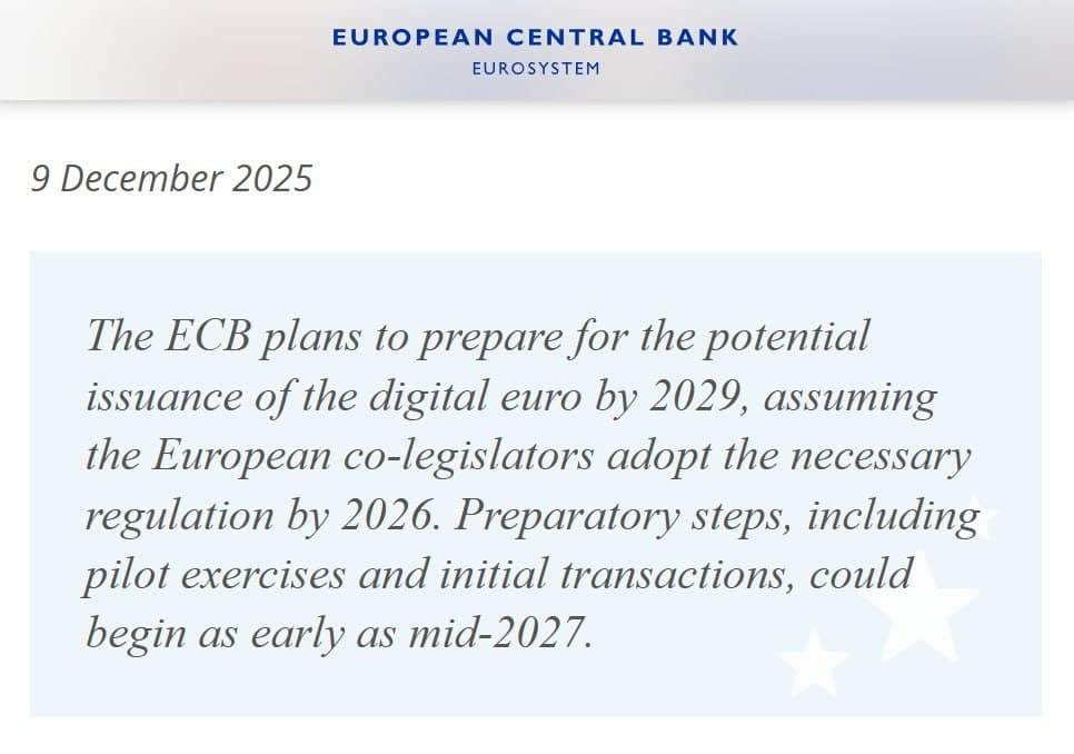 European Central Bank plans to issue digital euro by 2029