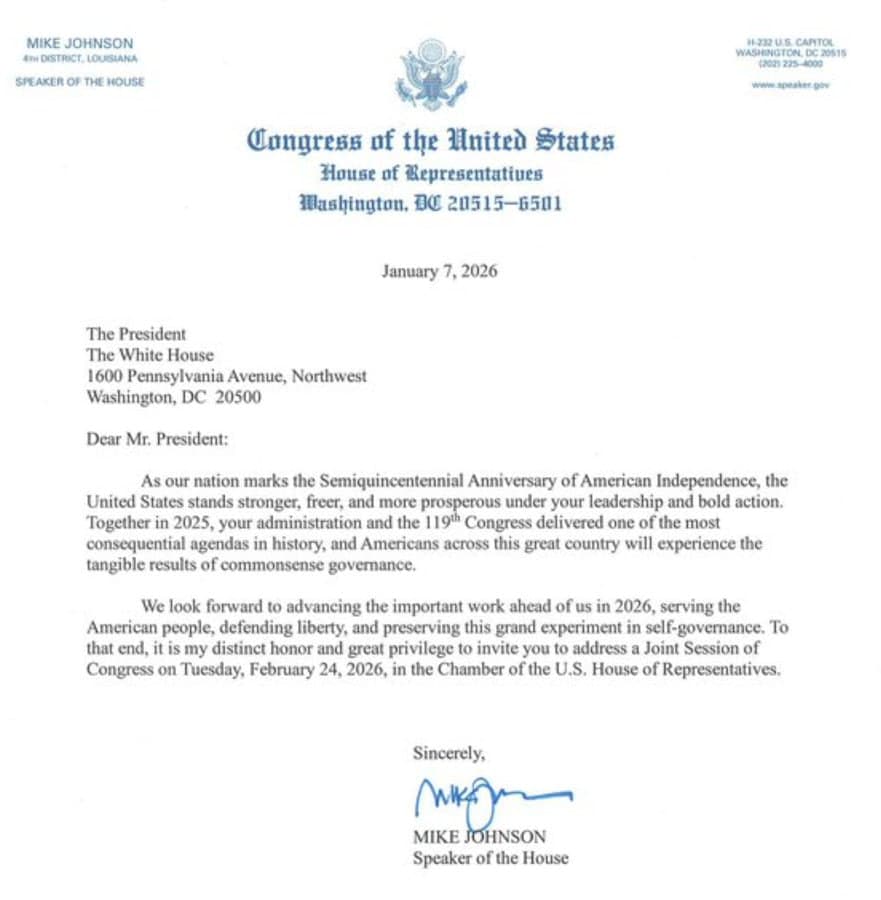 Featured image for: Trump to deliver State of the Union on February 24, 2026 Trump to deliver State of the Union on February 24, 2026