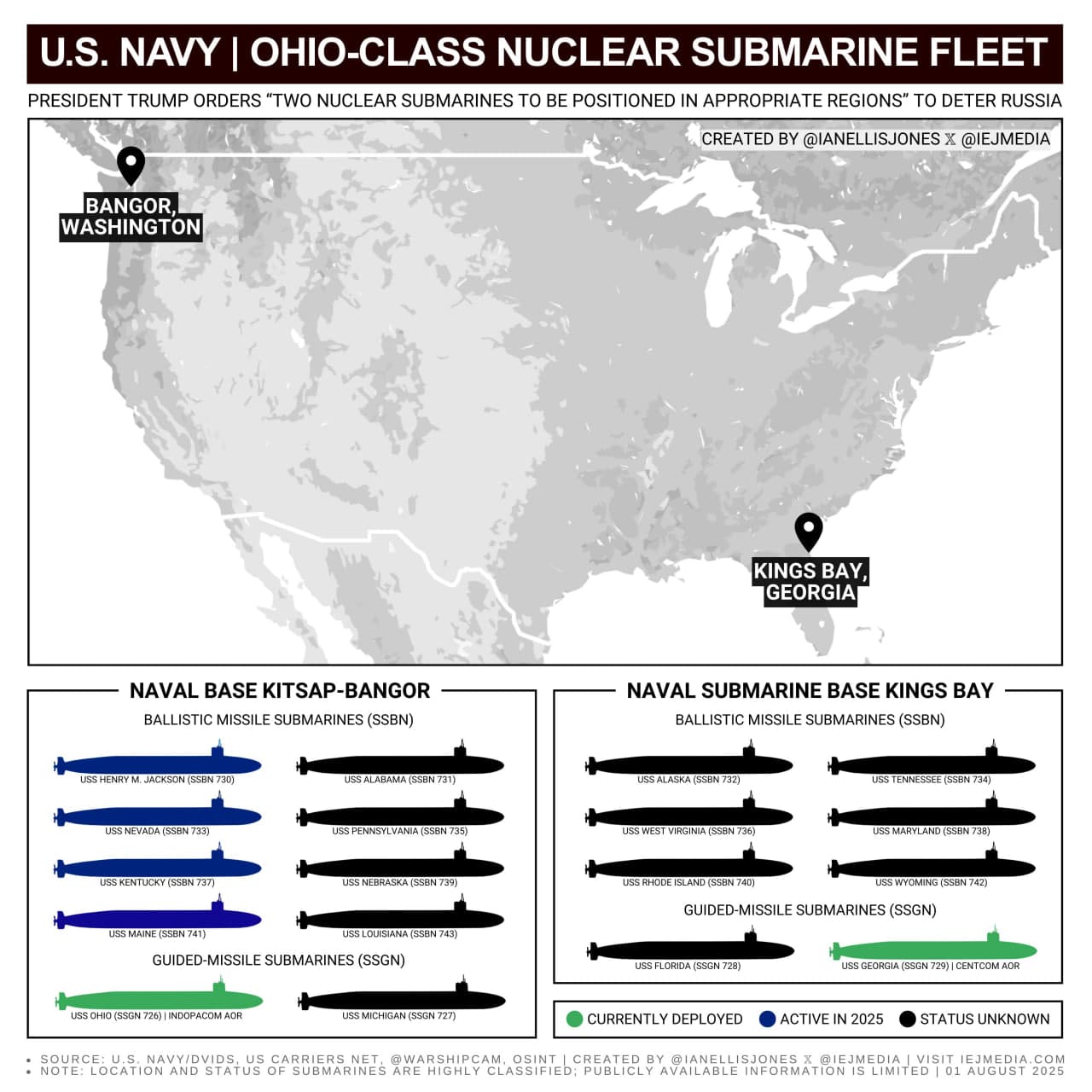 Featured image for: POTUS Orders Repositioning of Two Nuclear Subs Amid Rising Russian Threats POTUS Orders Repositioning of Two Nuclear Subs Amid Rising Russian Threats