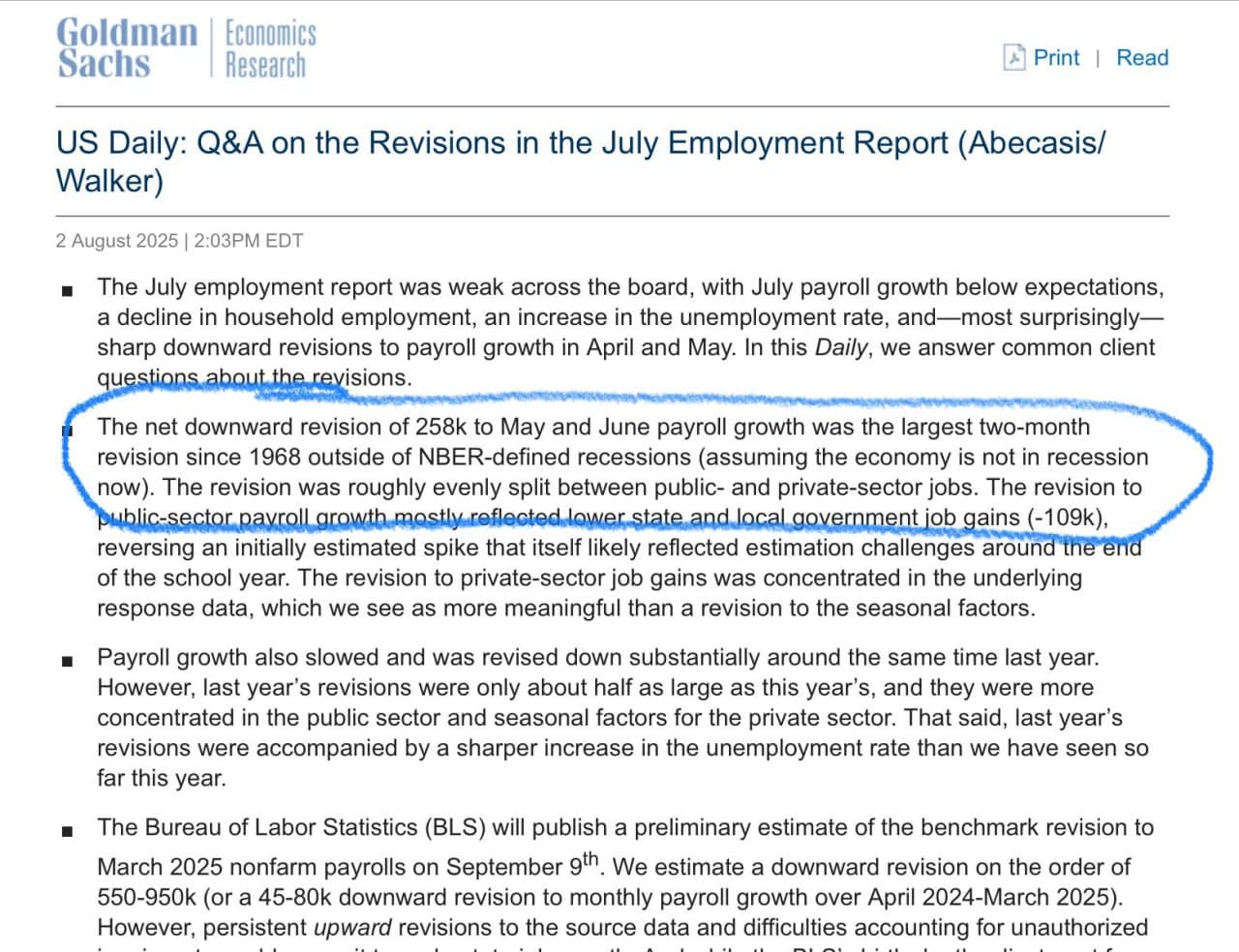 Featured image for: Goldman Sachs Reports Historic Job Revisions; Anticipates More Shifts Ahead Goldman Sachs Reports Historic Job Revisions; Anticipates More Shifts Ahead
