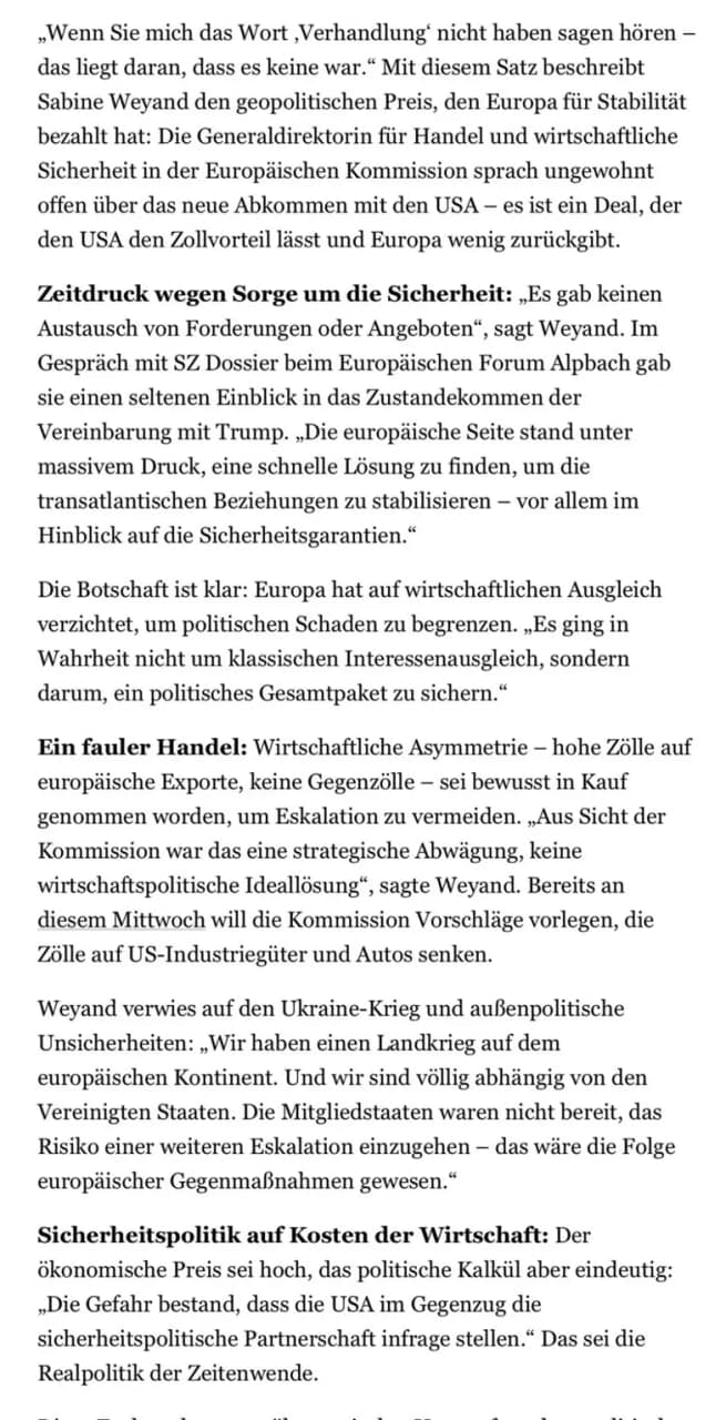 Featured image for: EU Trade Chief Exposes U.S. Deal as Coerced Compromise Amid War EU Trade Chief Exposes U.S. Deal as Coerced Compromise Amid War