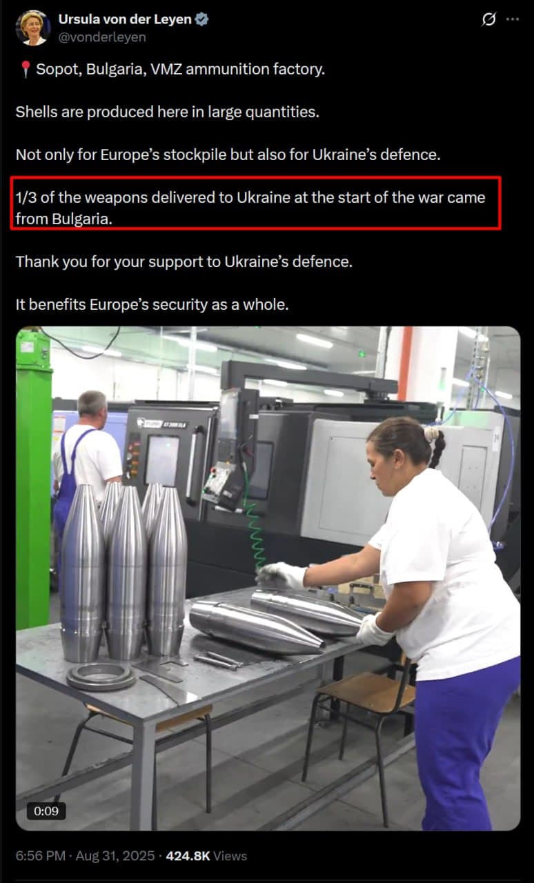 Featured image for: Bulgaria Supplies One-Third of EU's Artillery Aid to Ukraine Bulgaria Supplies One-Third of EU's Artillery Aid to Ukraine