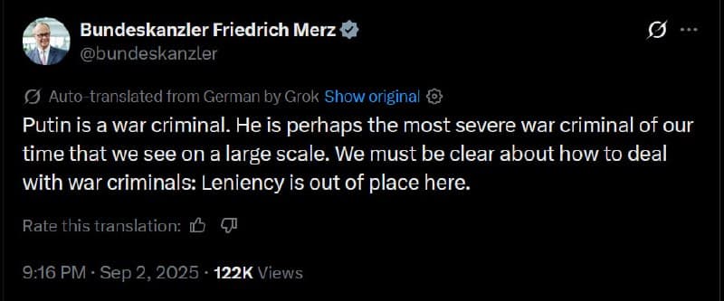 Featured image for: Chancellor Merz Labels Putin a 'War Criminal,' Urges EU Action Chancellor Merz Labels Putin a 'War Criminal,' Urges EU Action