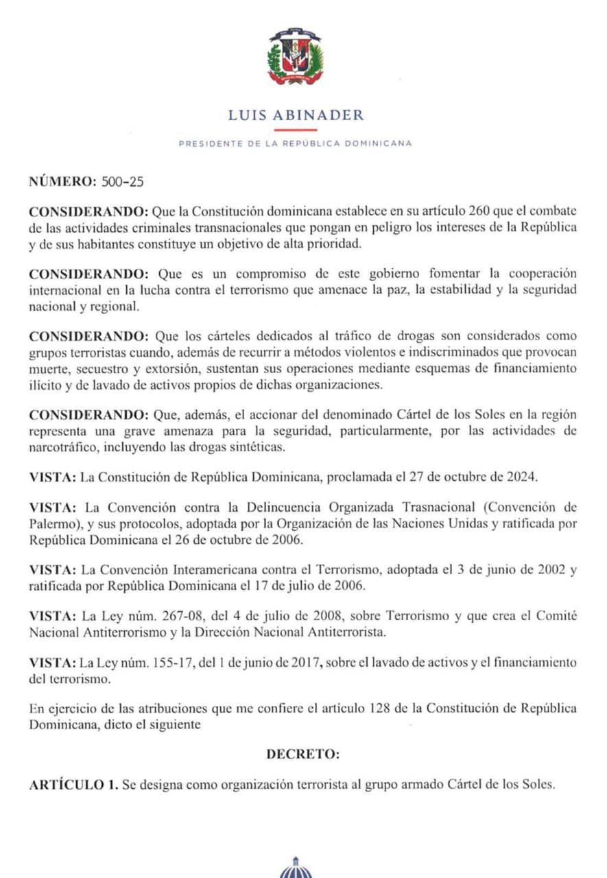 Featured image for: Dominican Republic Classifies Maduro’s Cartel as Terrorist Group Dominican Republic Classifies Maduro’s Cartel as Terrorist Group