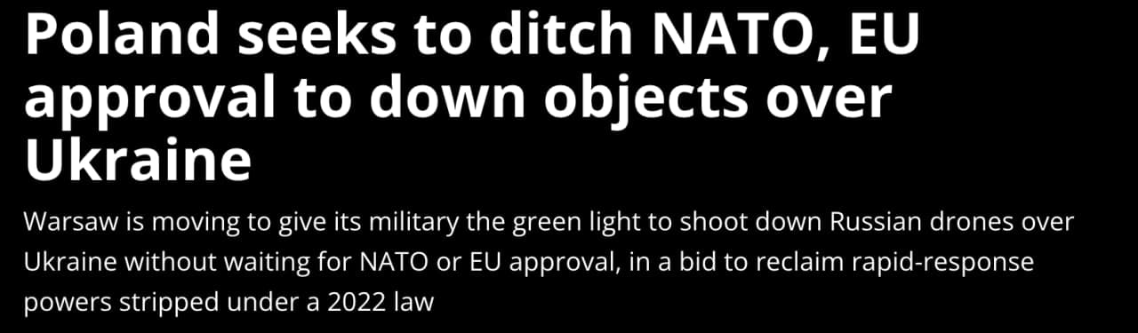 Featured image for: Poland to amend law allowing military to shoot down Russian objects over Ukraine Poland to amend law allowing military to shoot down Russian objects over Ukraine