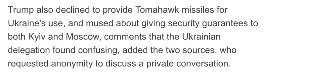 Featured image for: Trump declines to provide Tomahawk missiles for Ukraine, suggests security guarantees for Kyiv and Moscow Trump declines to provide Tomahawk missiles for Ukraine, suggests security guarantees for Kyiv and Moscow