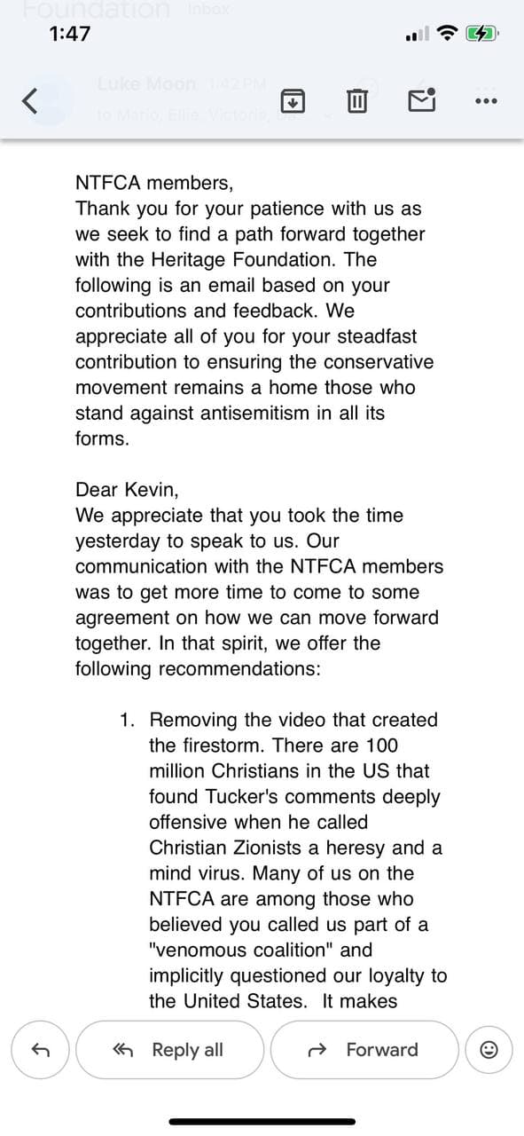 Heritage Foundation Anti-Semitism Task Force demands action from President Roberts