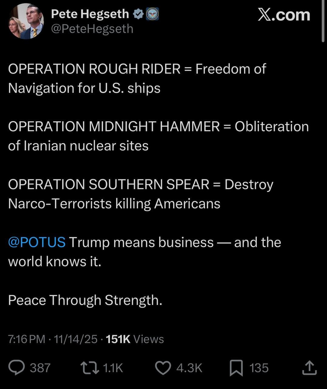 Featured image for: Secretary of War Pete Hegseth compares 'Operation Southern Spear' to past U.S. bombings Secretary of War Pete Hegseth compares 'Operation Southern Spear' to past U.S. bombings