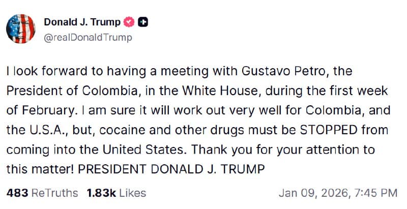 Featured image for: Trump to meet Colombia's President Gustavo Petro at White House in February Trump to meet Colombia's President Gustavo Petro at White House in February