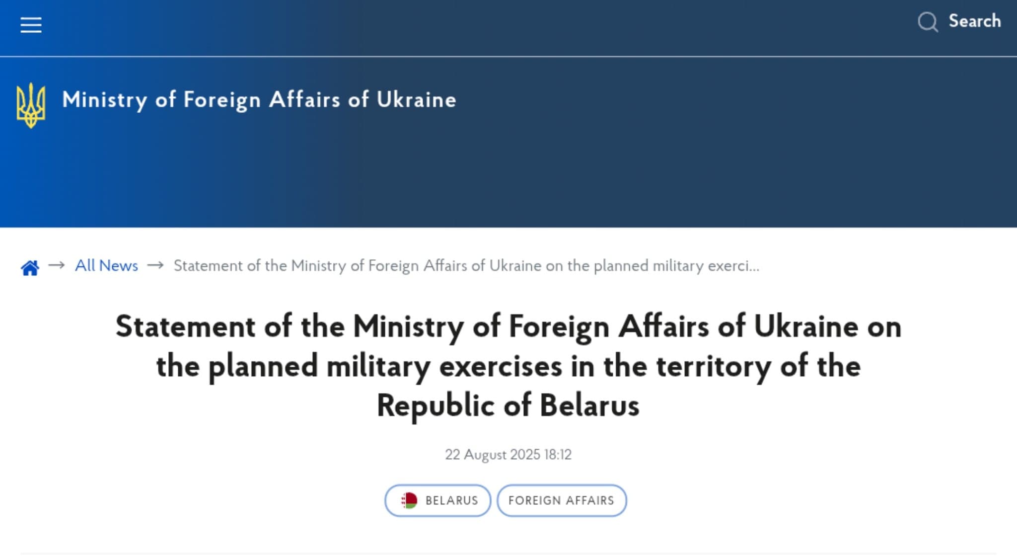 Featured image for: Breaking: Ukraine Warns Belarus Against Provocative Military Drills Breaking: Ukraine Warns Belarus Against Provocative Military Drills